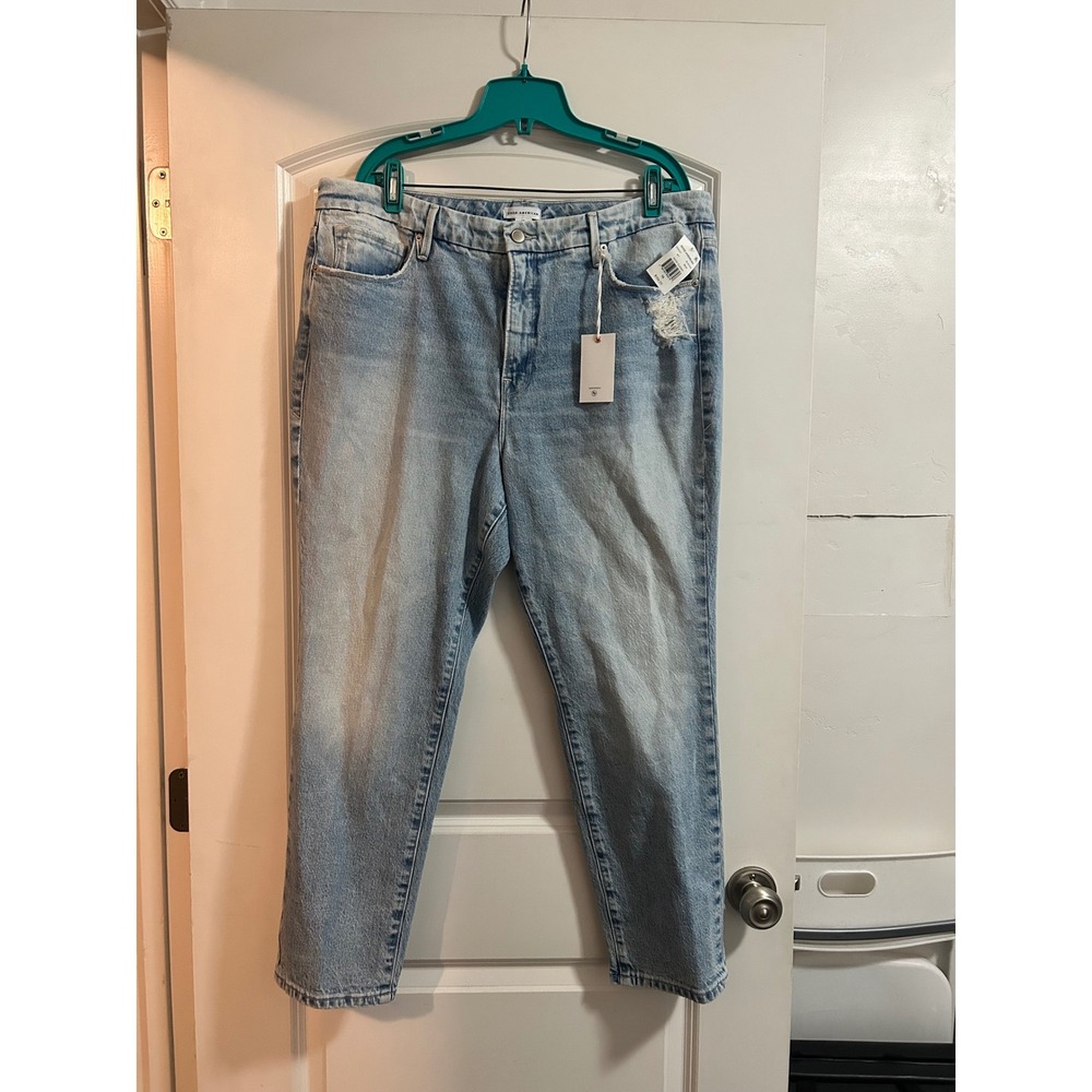 Good American Good Classic High Rise Straight Leg Jeans Blue636 Size‎ 16 NWT